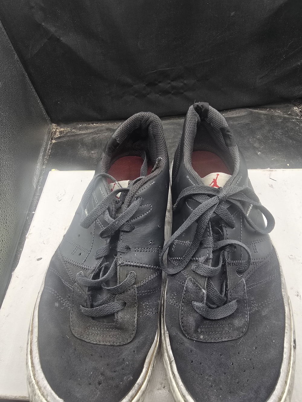 Jordan Men's Black Sneakers with Red Inners